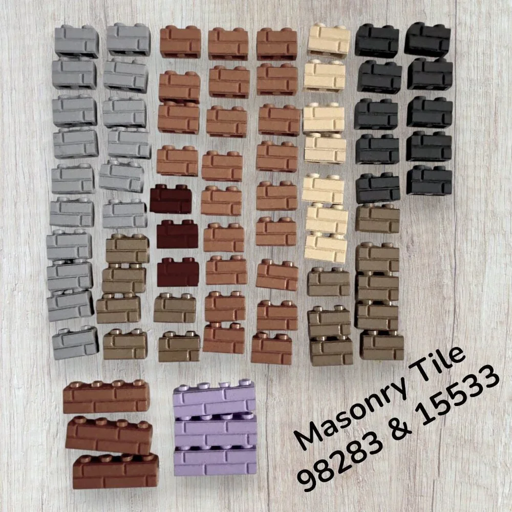 LEGO Grooves Masonry 1x2 1x4 Curved Slopes 15068 2877 98283 56734 Bulk Lot